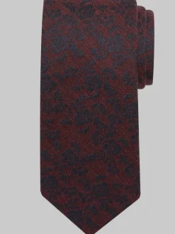 Ties-Awearness Kenneth Cole Narrow Tonal Floral Tie Burgundy