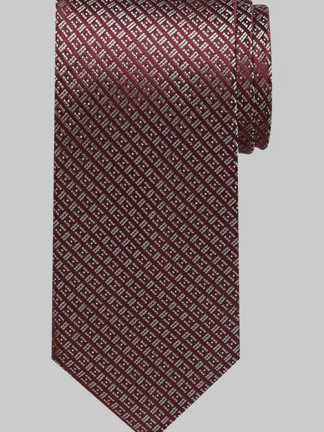 Ties-Pronto Uomo Narrow Woven Grid Silk Tie Blue/Charcoal