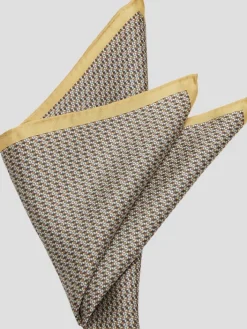 Pocket Squares-Pronto Uomo Octagon Silk Pocket Square Black