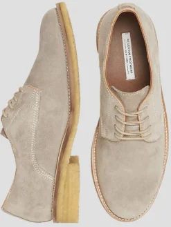 Oxfords|Dress & Formal Shoes-Reserved Footwear Octavious Suede Plain Toe Oxfords Taupe