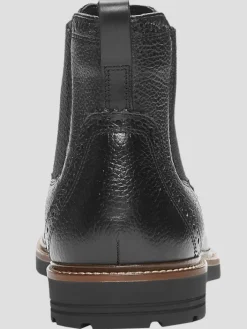 Boots-Nunn Bush Otis II Leather Plain Toe Chelsea Boots Black