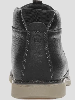 Boots-Nunn Bush Otto Leather Lace-up Plain Toe Chukka Boots Black