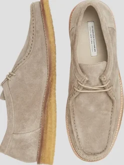 Oxfords|Dress & Formal Shoes-Reserved Footwear Oziah Suede Moc Toe Dress Shoes Taupe
