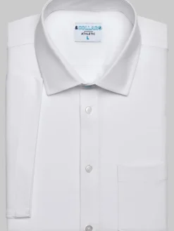 Big & Tall Dress Shirts|Solid Dress Shirts-&Amp;Collar Pacific Athletic Fit Short Sleeve Dress Shirt White Solid