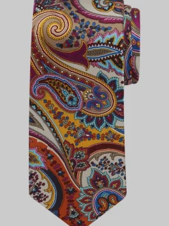 Ties-Joseph Abboud Paisley Silk Tie Multi Color