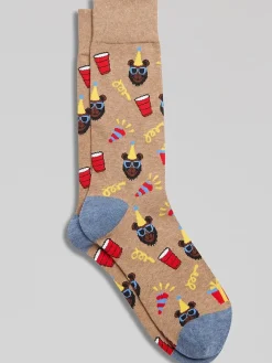 Socks-Egara Party Animal Socks Tan Heather
