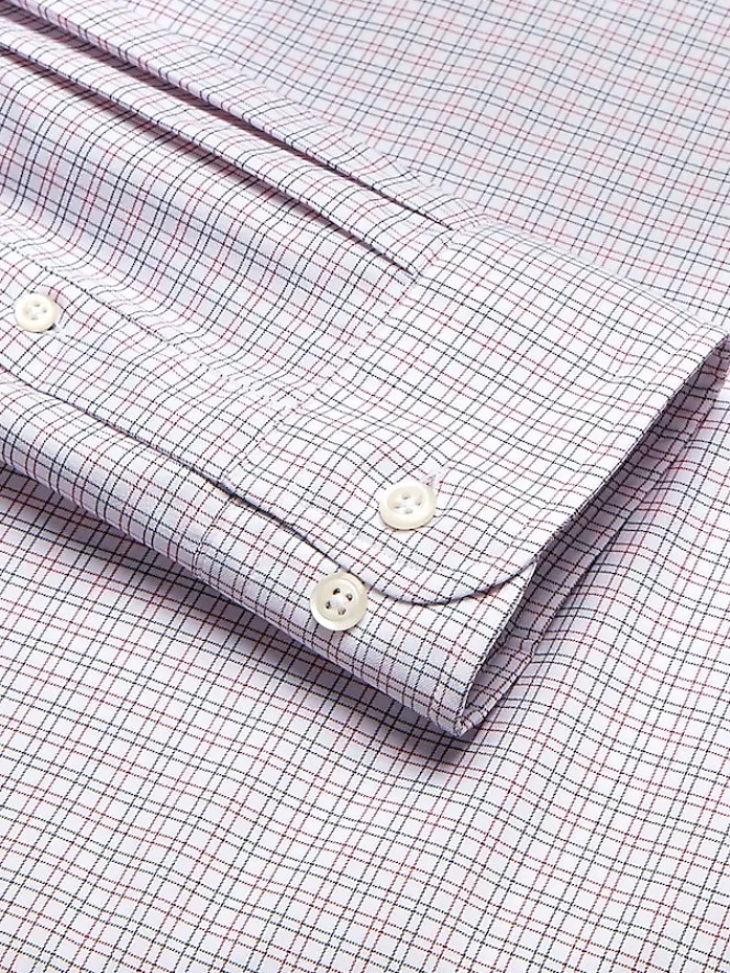 Patterned Dress Shirts|Designer Dress Shirts-Joseph Abboud Performance Small Plaid Dress Shirt Grey