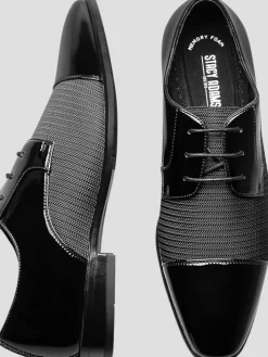 Oxfords|Dress & Formal Shoes-Stacy Adams Pharaoh Patent Cap Toe Lace-Up Formal Oxfords Black