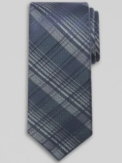 Ties-Awearness Kenneth Cole Pick Stitch Plaid Tie Black