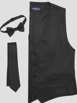 Vests|Tuxedos-Lord West 3-Piece Formalwear Box Set Black