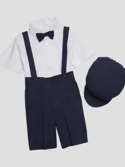 Boys Clothing-Peanut Butter Collection 5-Piece Linen Toddler Shorts Set Heather Gray