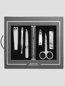 Cologne & Skincare-Men's Wearhouse 6-Piece Stainless Steel Manicure Set Black