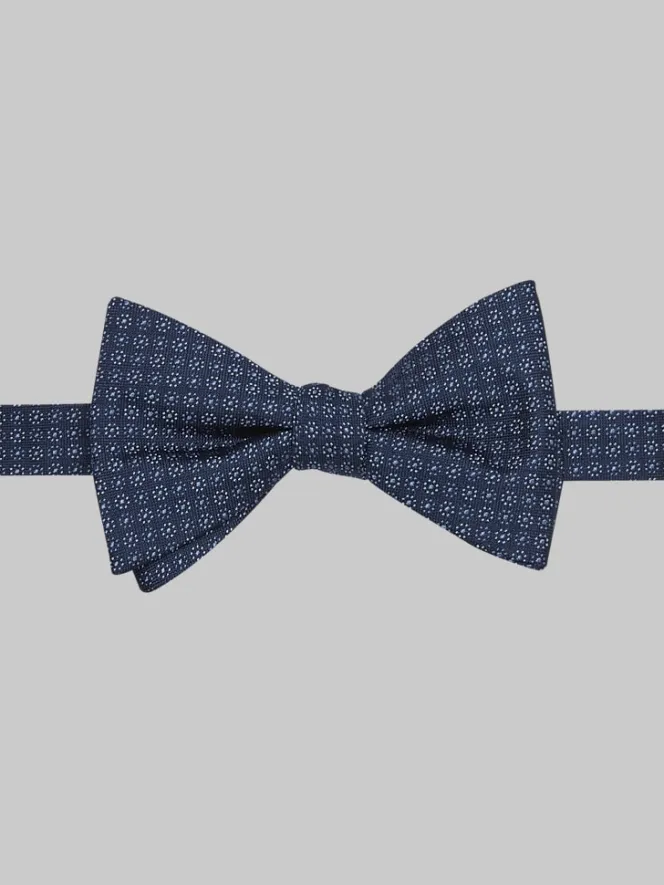 Bow Ties-Awearness Kenneth Cole Pinpoint Neat Silk Blend Pre-Tied Bow Tie Black