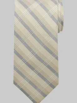 Ties-Calvin Klein Plaid Narrow Tie Blue