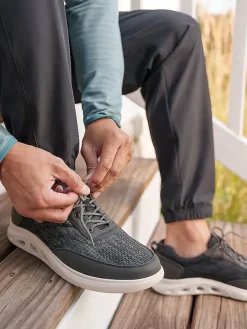 Sneakers|Casual Shoes-Nunn Bush Ponte Knit Moc Toe U-Bal Sneakers Black