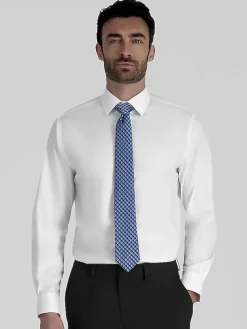 Solid Dress Shirts|Designer Dress Shirts-Haggar Premium Comfort Classic Fit Solid Color Dress Shirt Black Solid