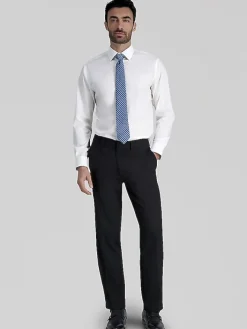 Solid Dress Shirts|Designer Dress Shirts-Haggar Premium Comfort Classic Fit Solid Color Dress Shirt Black Solid