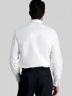 Solid Dress Shirts|Designer Dress Shirts-Haggar Premium Comfort Classic Fit Solid Color Dress Shirt Black Solid