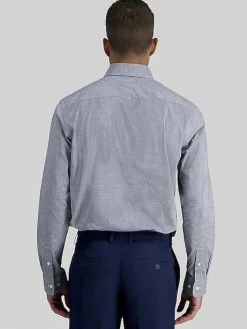 Patterned Dress Shirts|Designer Dress Shirts-Haggar Premium Comfort Classic Fit Check Dress Shirt Black Check