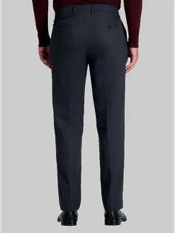 Dress Pants-Haggar Premium Comfort Straight Fit Flat Front Dress Pant Charcoal