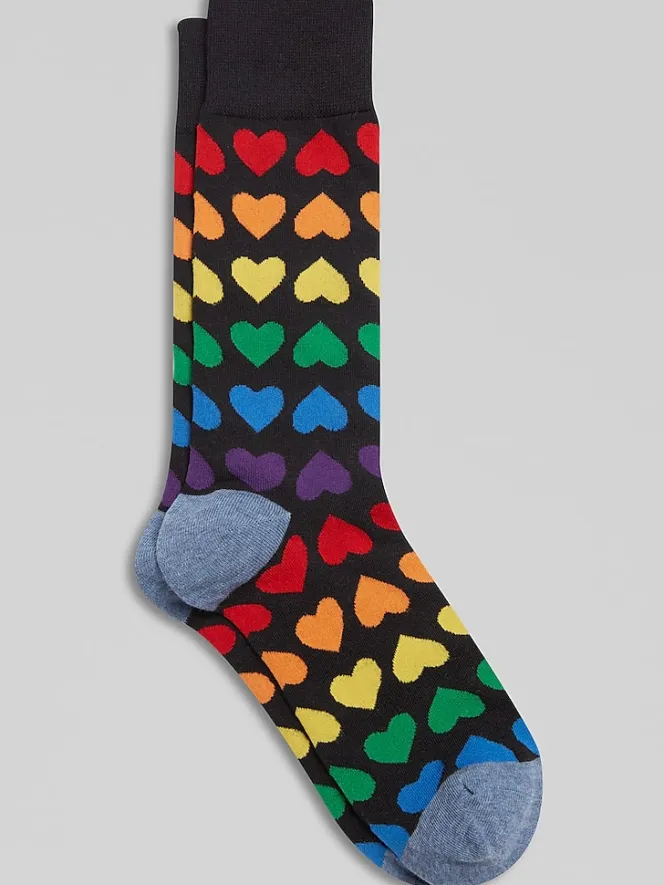 Socks-Egara Pride Hearts Socks Black