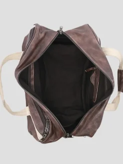 Travel & Luggage-Bedstu Raslan Leather Duffle Bag Teak Rustic