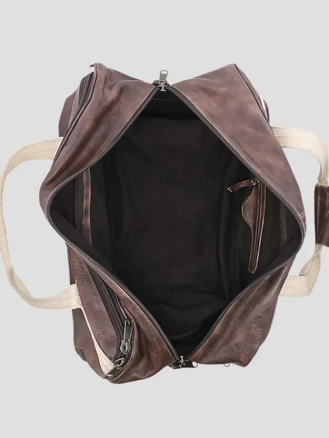 Travel & Luggage-Bedstu Raslan Leather Duffle Bag Teak Rustic