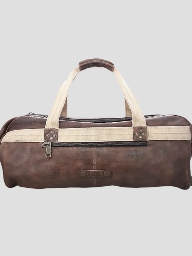 Travel & Luggage-Bedstu Raslan Leather Duffle Bag Teak Rustic