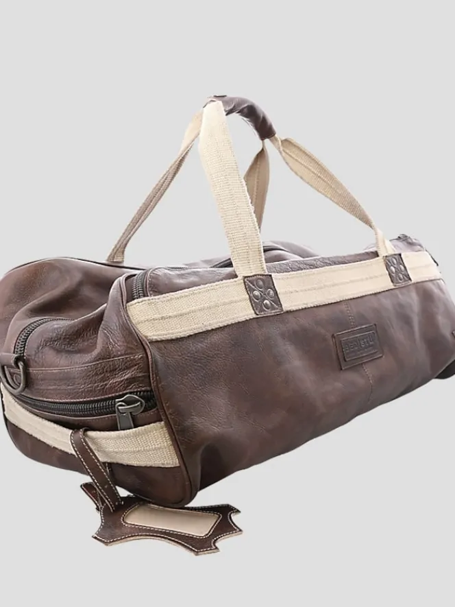 Travel & Luggage-Bedstu Raslan Leather Duffle Bag Teak Rustic