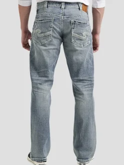 Jeans|Jeans-Silver Jeans Relaxed Fit Straight Leg Denim Jeans Light Wash