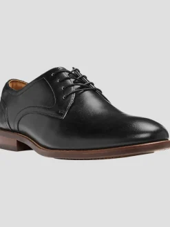 Oxfords|Dress & Formal Shoes-Florsheim Remi Leather Plain Toe Lace-Up Oxfords Black