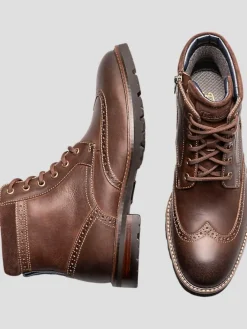 Boots-Florsheim Renegade Leather Wingtip Boots Tan