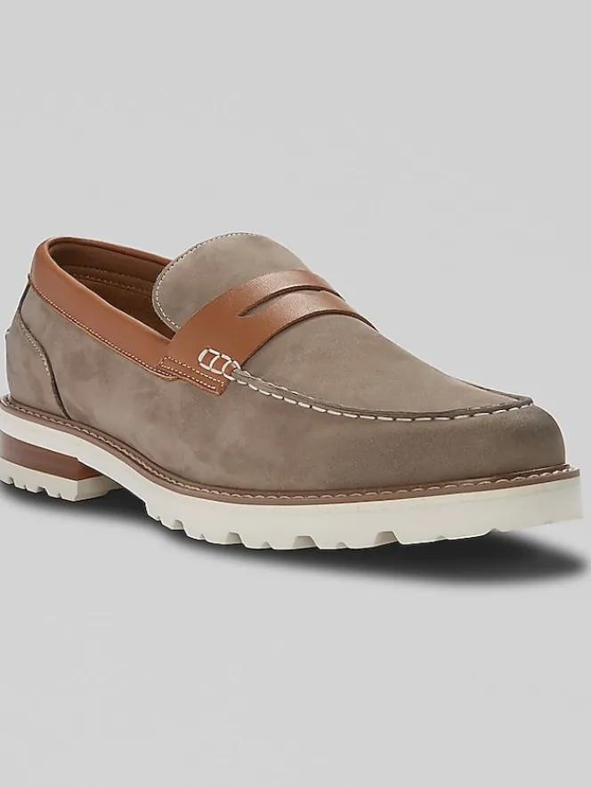 Loafers & Slip-ons|Casual Shoes-Florsheim Renegade Moc Toe Penny Loafers Gray