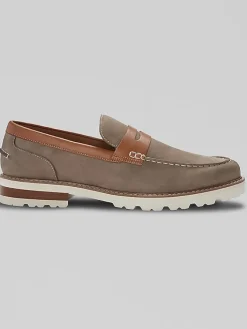 Loafers & Slip-ons|Casual Shoes-Florsheim Renegade Moc Toe Penny Loafers Gray