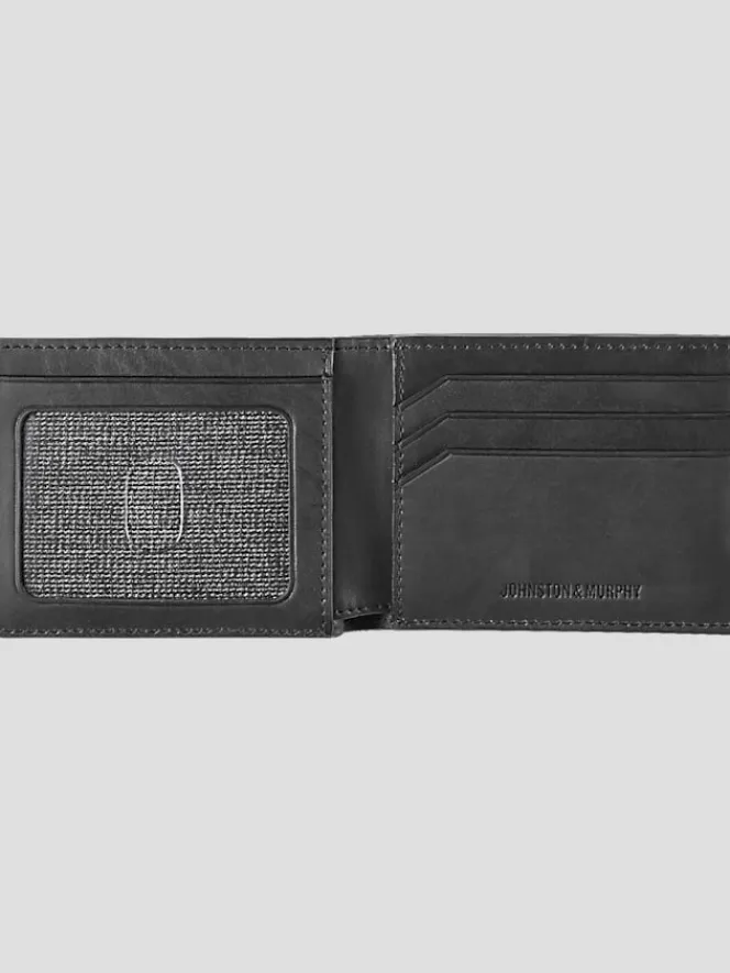 Wallets-Johnston &Amp; Murphy Rhodes Leather Billfold Wallet Black