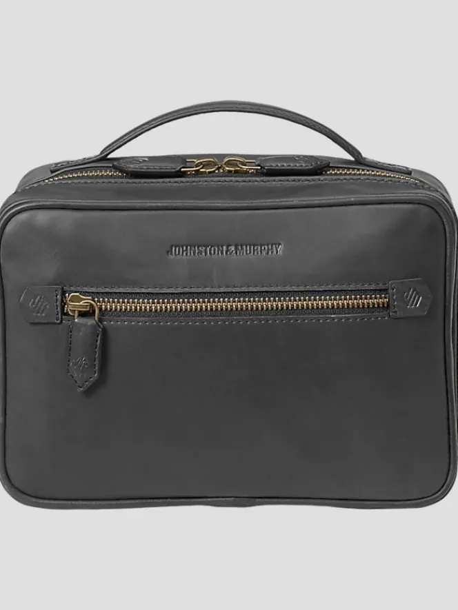 Travel & Luggage-Johnston &Amp; Murphy Rhodes Leather Travel Kit Black