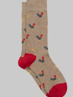 Socks-Egara Rooster Socks, 1-pair Tan