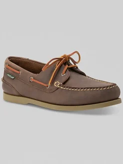 Loafers & Slip-ons|Casual Shoes-Eastland Seadog Moc Toe Boat Shoes Brown/White
