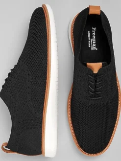 Oxfords|Casual Shoes-Freeman Shiloh Knit Oxfords Black