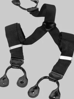 Formal Accessories|Suspenders-Men's Wearhouse Silk Tuxedo Braces Black Tux