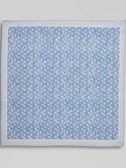 Formal Accessories|Pocket Squares-Joseph Abboud Simple Floral Pocket Square Light Blue