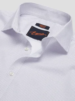 Dress Shirts|Patterned Dress Shirts-Egara Skinny Fit Double Dot Dress Shirt Lavender