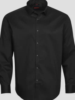 Solid Dress Shirts|Dress Shirts-Egara Skinny Fit Dress Shirt Formal Black