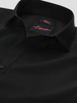 Solid Dress Shirts|Dress Shirts-Egara Skinny Fit Dress Shirt Formal Black