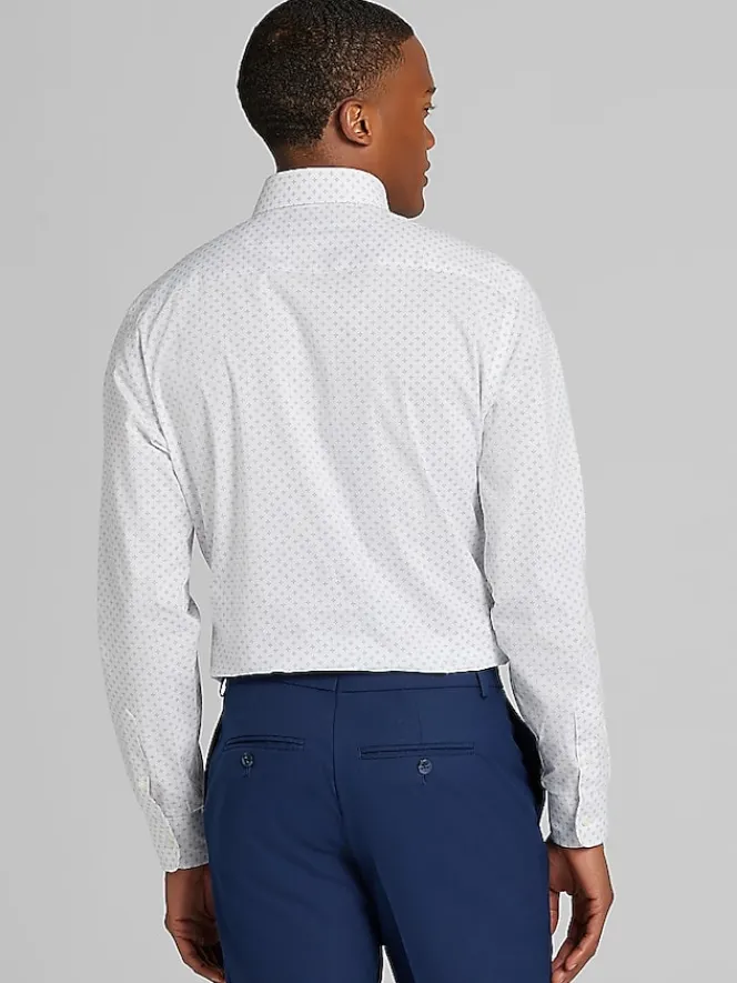 Patterned Dress Shirts|Dress Shirts-Egara Skinny Fit Dress Shirt Navy