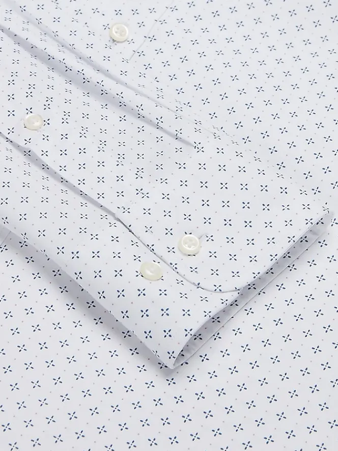 Patterned Dress Shirts|Dress Shirts-Egara Skinny Fit Dress Shirt Navy