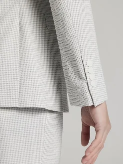 3-piece Suits|Suit Separates-Egara Skinny Fit Gingham Seersucker Suit Jacket Grey/White