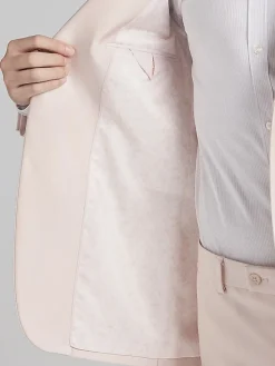 3-piece Suits|Suit Separates-Egara Skinny Fit Shiny Suit Jacket Blush Shiny