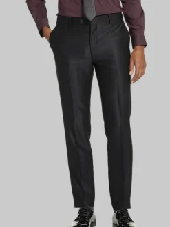Dress Pants|3-piece Suits-Egara Skinny Fit Shiny Suit Pants Black
