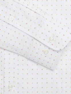 Big & Tall Dress Shirts|Patterned Dress Shirts-Egara Skinny Fit Square Pattern Dress Shirt Rust